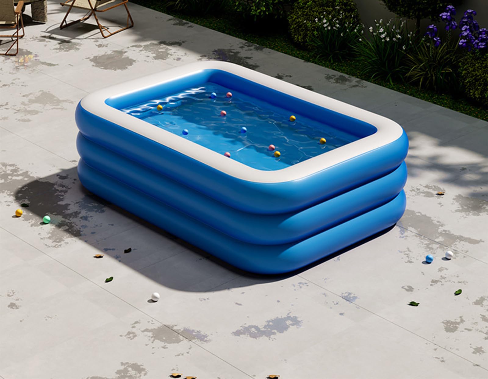 OYDAS Family Inflatable Swimming pool, 210 * 140 * 60cm Extra Large Thickened Inflatable Swimming pool for Adults, Swimming Pool with Pump for Backyard, Garden, Summer Water Party (2.1m 3 layers)