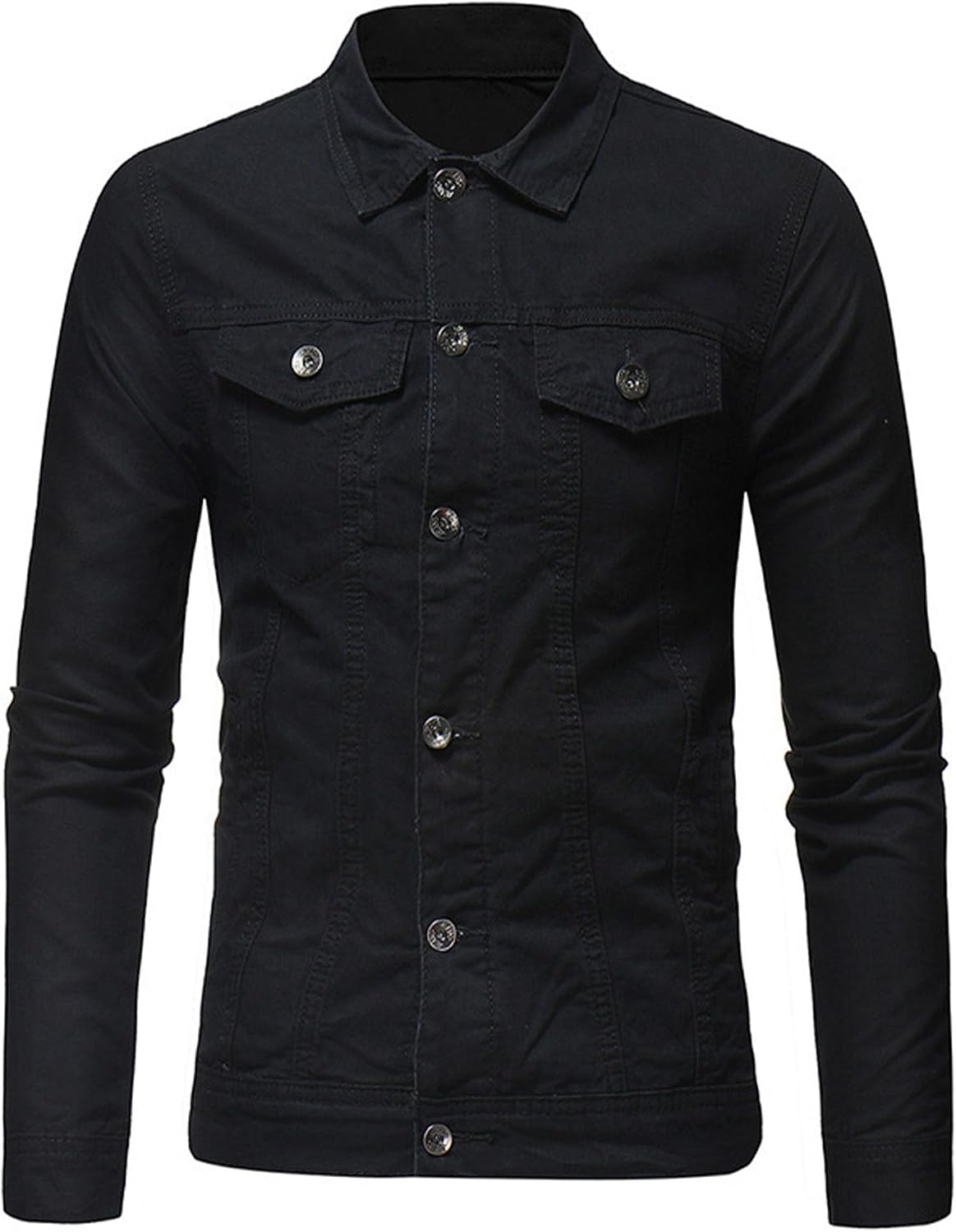 Maiyifu-GJ Men's Cotton Lightweight Button Down Denim Jackets Fashion Distressed Motorcycle Jean Jacket Slim Fit Trucker Coat