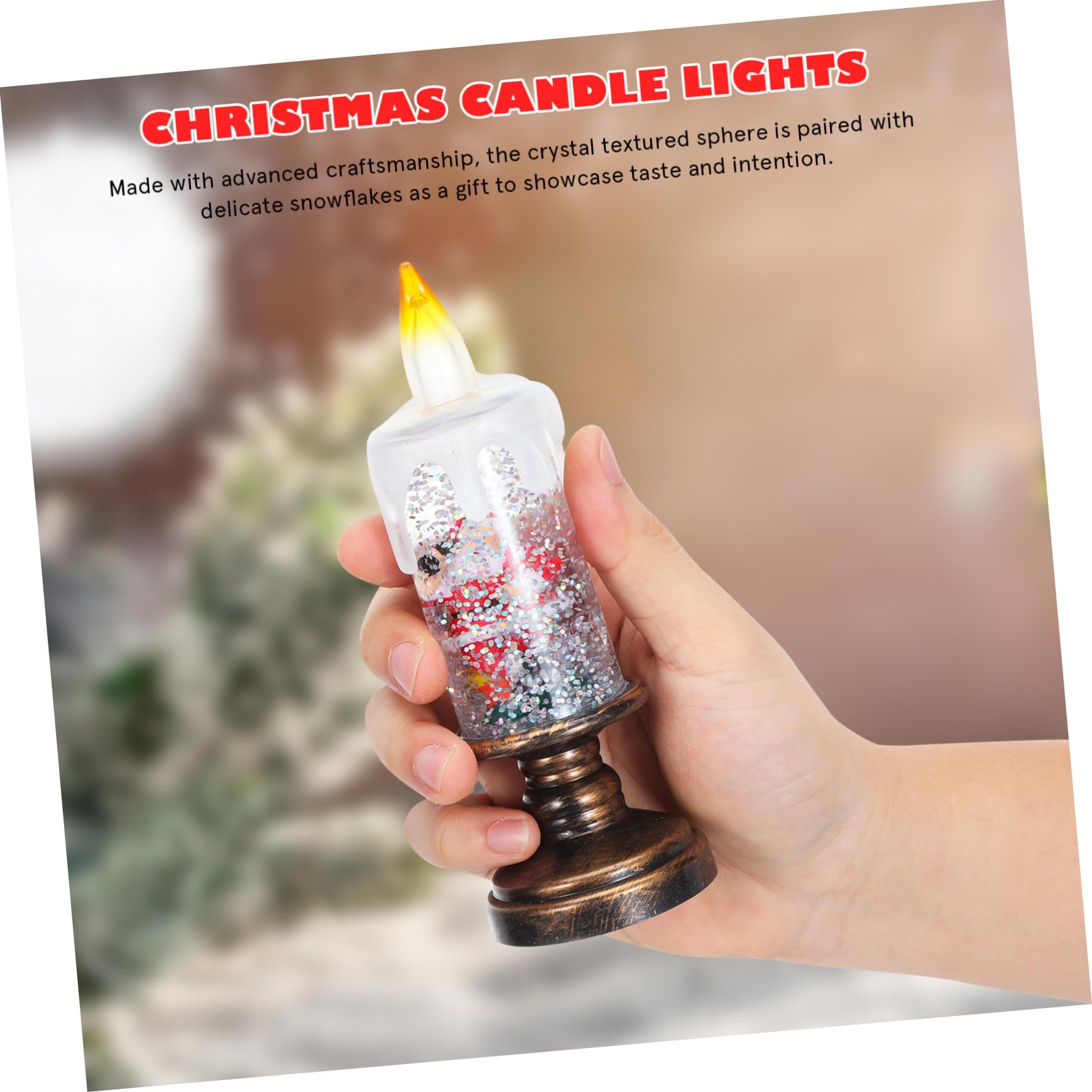 Toyvian 3 Szt. Częściowy Świątecznych Świec LED bez Płomienia Śnieżnej Oświetlenie Dekoracyjne Energooszczędne Lampy Okno Bezpieczne i Rodzinne Dekoracje Boże Narodzenie