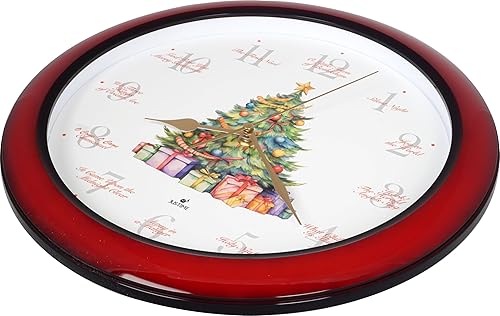 Vista 54 de JUSTIME Reloj de pared de caoba de 14 pulgadas con 12 villancicos de Navidad, elegancia atemporal Wsh Caoba