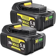 5Ah Battery for Dewalt Battery 18 V: 2-Piece Li-ion Battery Kompatibel XR DCB200 DCB180 DCB181 DCB182 DCB184 DCB201