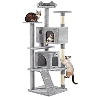 Yaheetech Albero Tiragraffi per Gatti 178 cm con 3 Posatoi 2 Palle 2 Condomini 3 Tiragraffi