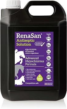 RenaSan Antiseptic Solution 5 Litre   wound disinfection, kills bacteria & stops itching, Veterinary-grade skin protection, Alcohol-Free, Non-irritating, for Dogs, Cats & all other animals.