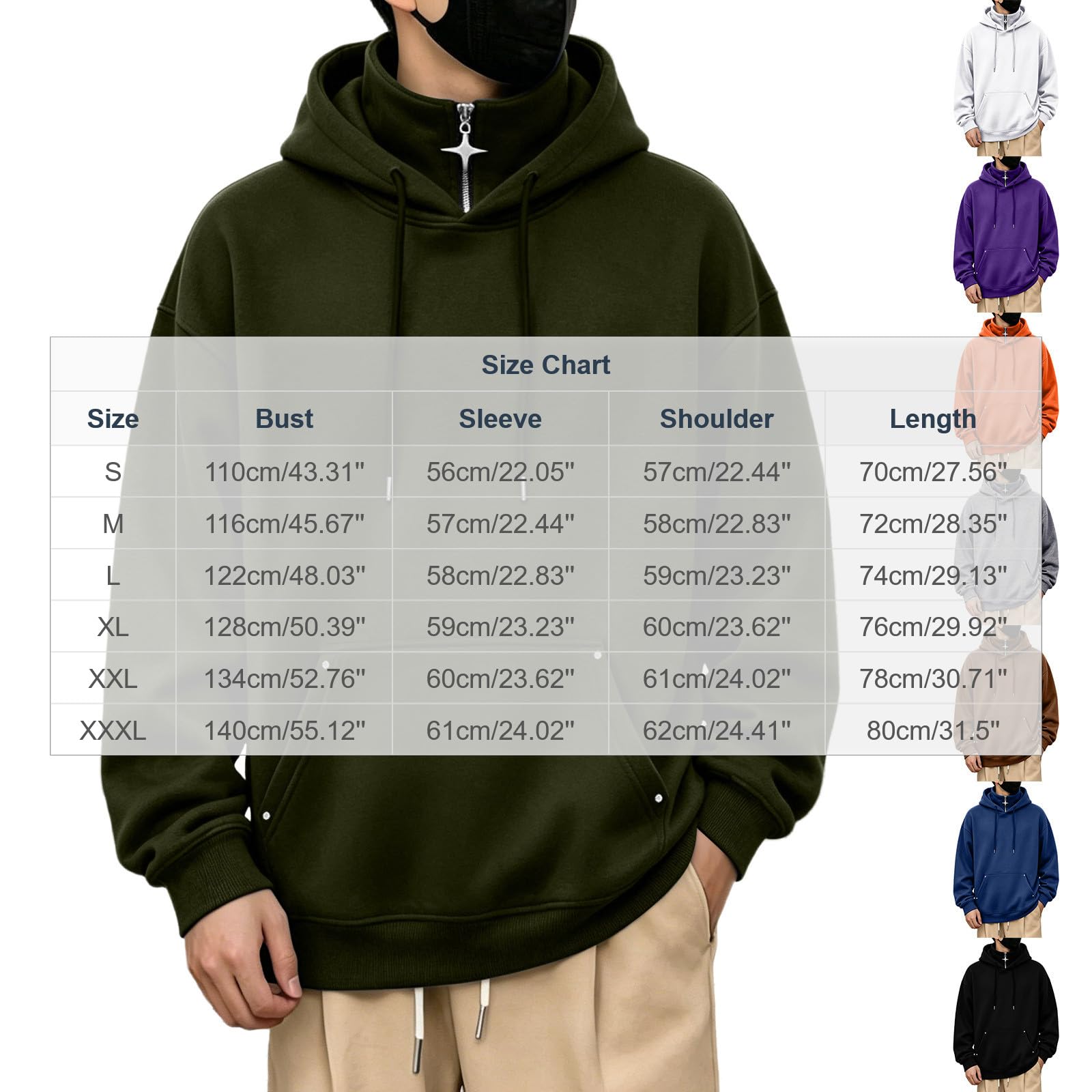 Felpa Uomo Maglioni e Felpe da Lavoro da con Cappuccio e Coulisse Hoodie | felpa lavoro uomo, hoodies casual, con coulisse, collo alto, con tasche leggera, vestibilità comoda, per autunno invernale