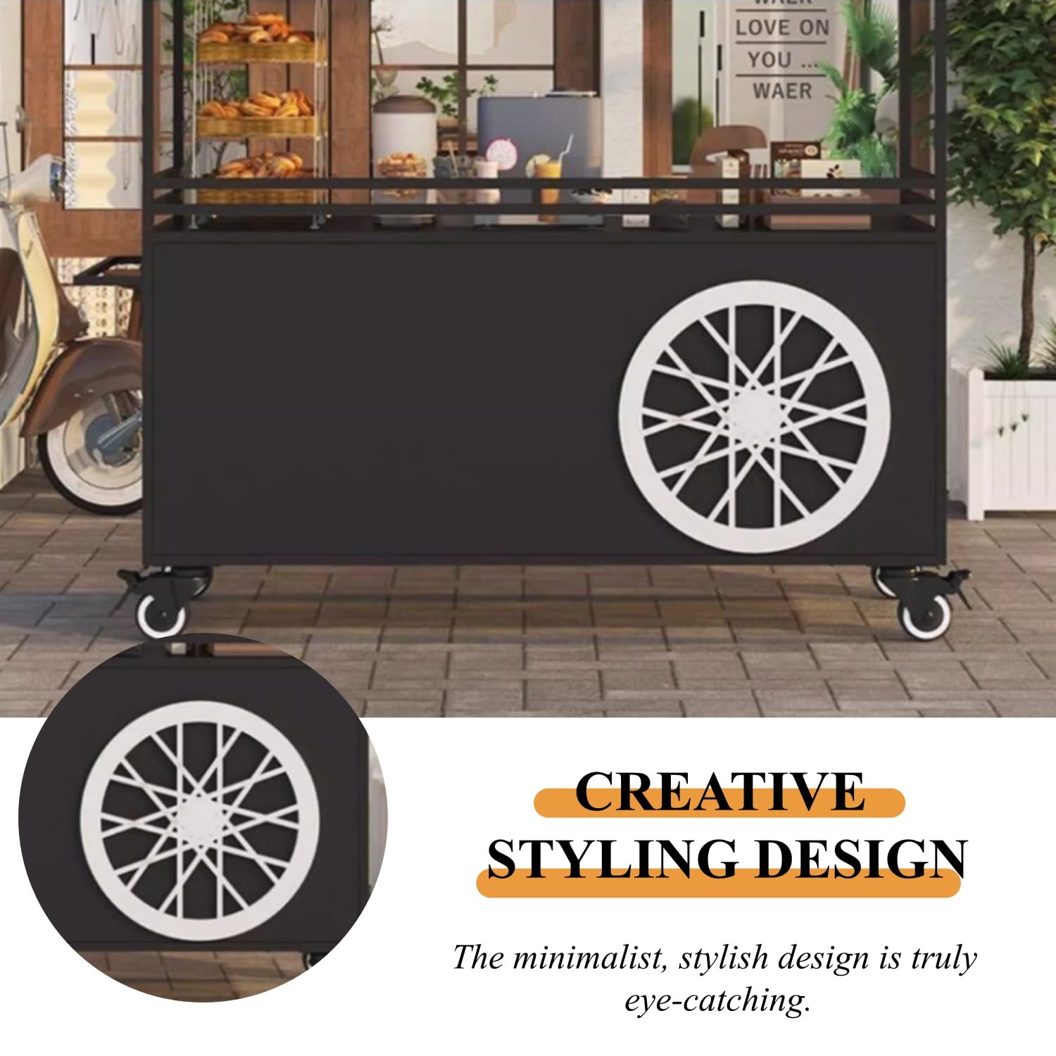 Carrello portatile per venditori di alimenti con tettoia, pieghevole, carrello per chioschi per alimenti da strada, per mercati ed eventi, espositore commerciale, rosso, 120 cm, ideale per i venditori