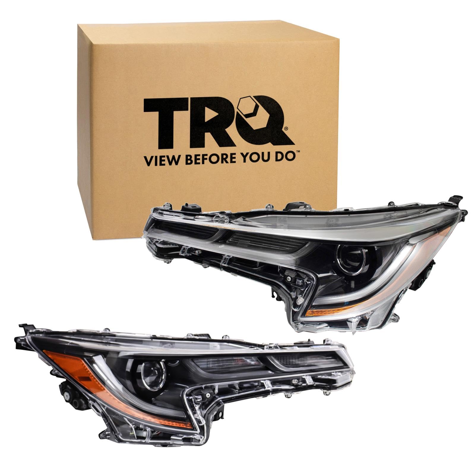 TRQ 2 Piece Headlight Assembly Set Driver &amp; Passenger Side Compatible with Toyota Camry Sedan SE XLE XSE 2020-2022 Without Apex Edition North American Built TO2502287 TO2503287 8111002S50 8115002S50