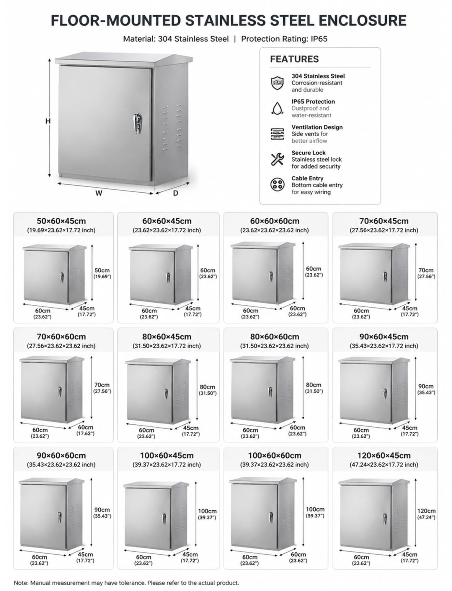 Boîte de jonction électrique inox 304 extérieure étanche