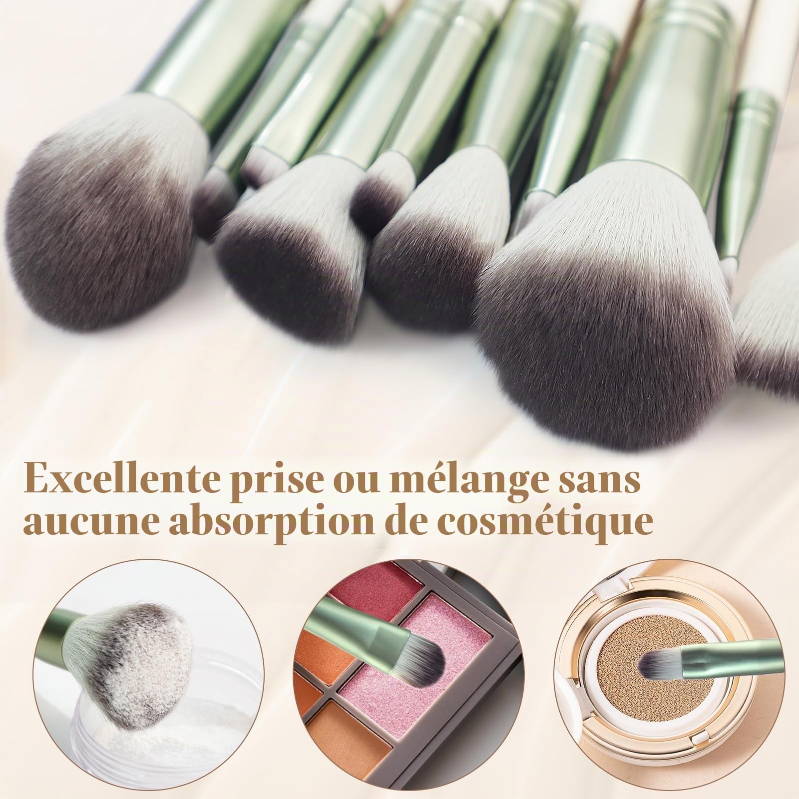 HEYMKGO Pinceaux Maquillages 12pcs Diversity Pinceau Maquillage Premium Synthetic Bristles Foundation Powder Concealers Blush Blending Lip Eyeshadow Eyebrow Highlighter Kit Pinceaux Maquillages