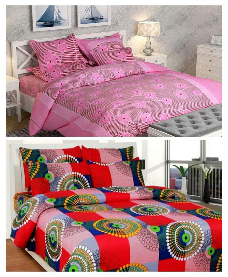 Right Choice 240 Tc Polycotton Double Bed Sheet Combo Pack of 2 pc