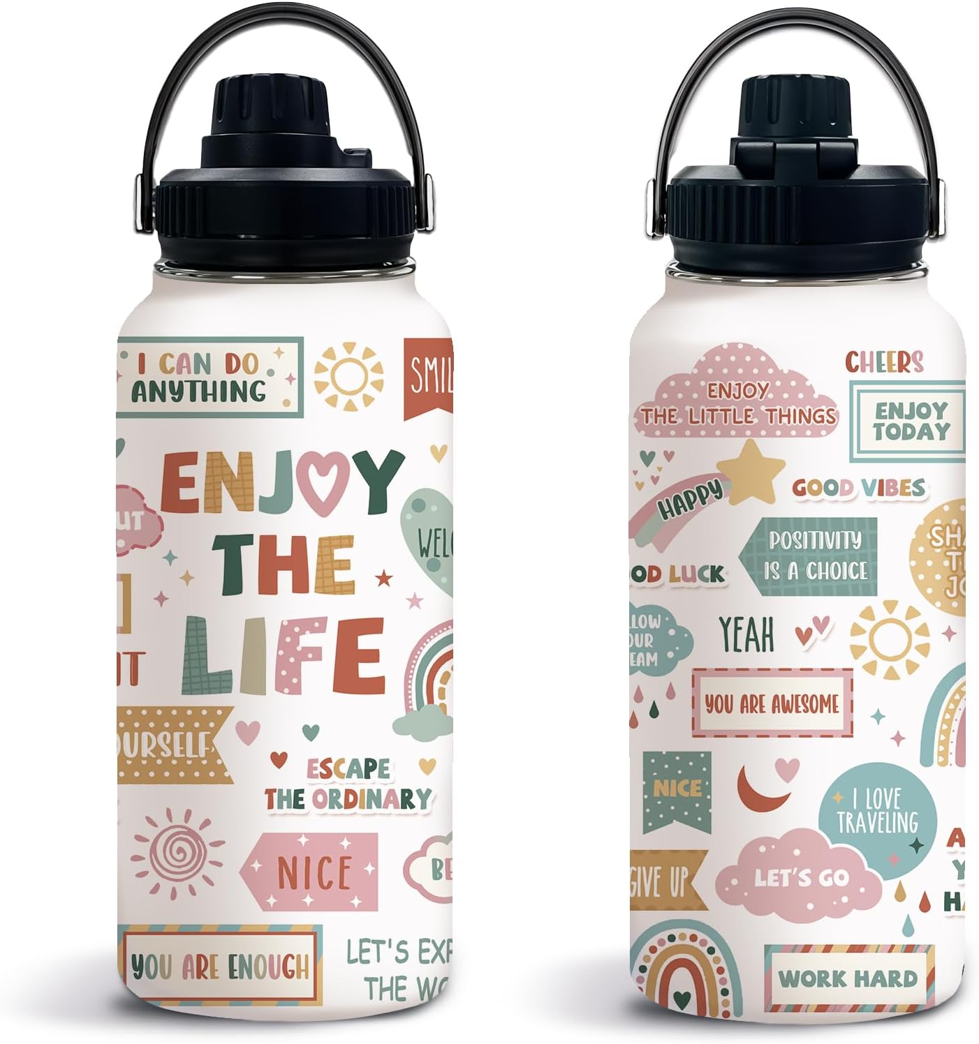 Inspiration Encouragement Appreciation Gift for Women Her Friend, Motivational Sports Water Bottle with Lid 32oz, Positive Daily Affirmation Gifts for Birthday Thanksgiving Christmas, 1 PCS
