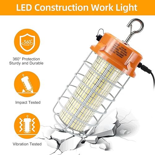 Miniatura 4 de Luz de trabajo temporal LED de 110 W 16500 lm 5000 K luces de construcción LED luz de trabajo IP67 impermeable luces portátiles con gancho de