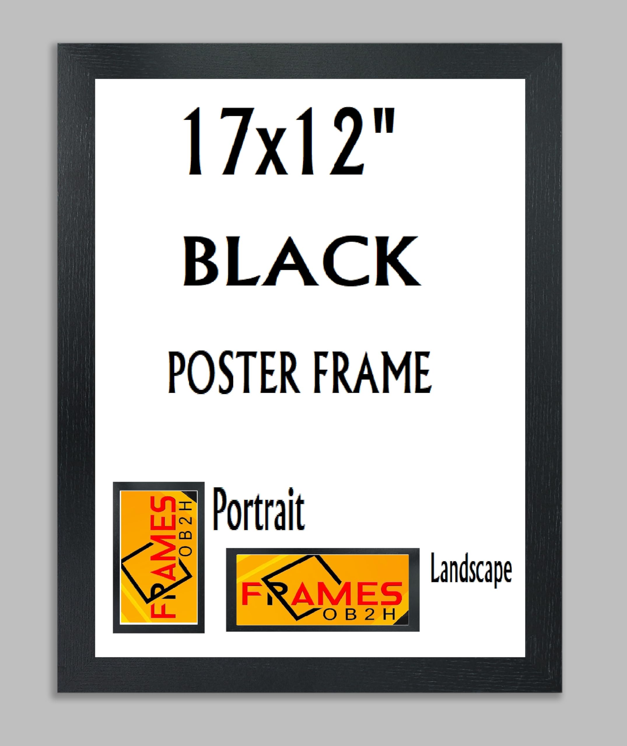 Black,Oak, Photo,Picture,Poster Frames, Portrait and Landscape Shatterproof Acrylic Glass Wall Hanging Frames (Black, 17x12)