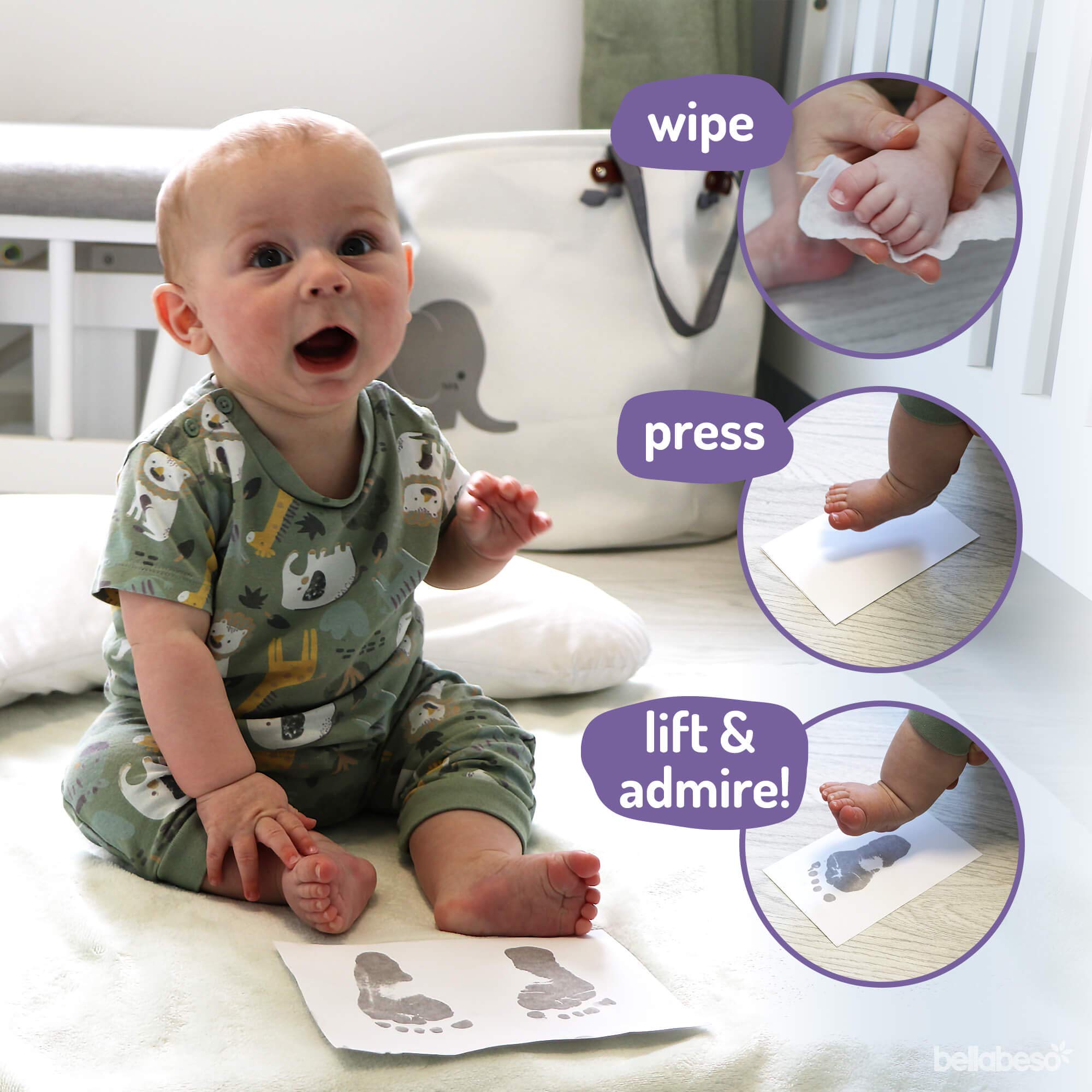 Baby Footprint Kit Twin Pack Newborn Hand and Foot Print Gift Eight