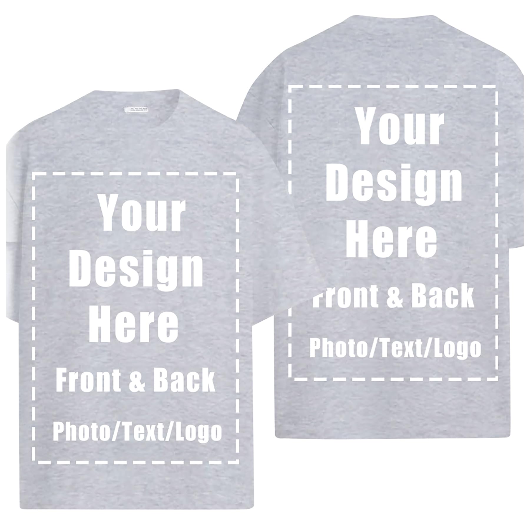 RUILULULI Custom T Shirts Front Back for Men Women Personalized T-Shirt Add Your Own Design with Image Text Logo Tee Tops