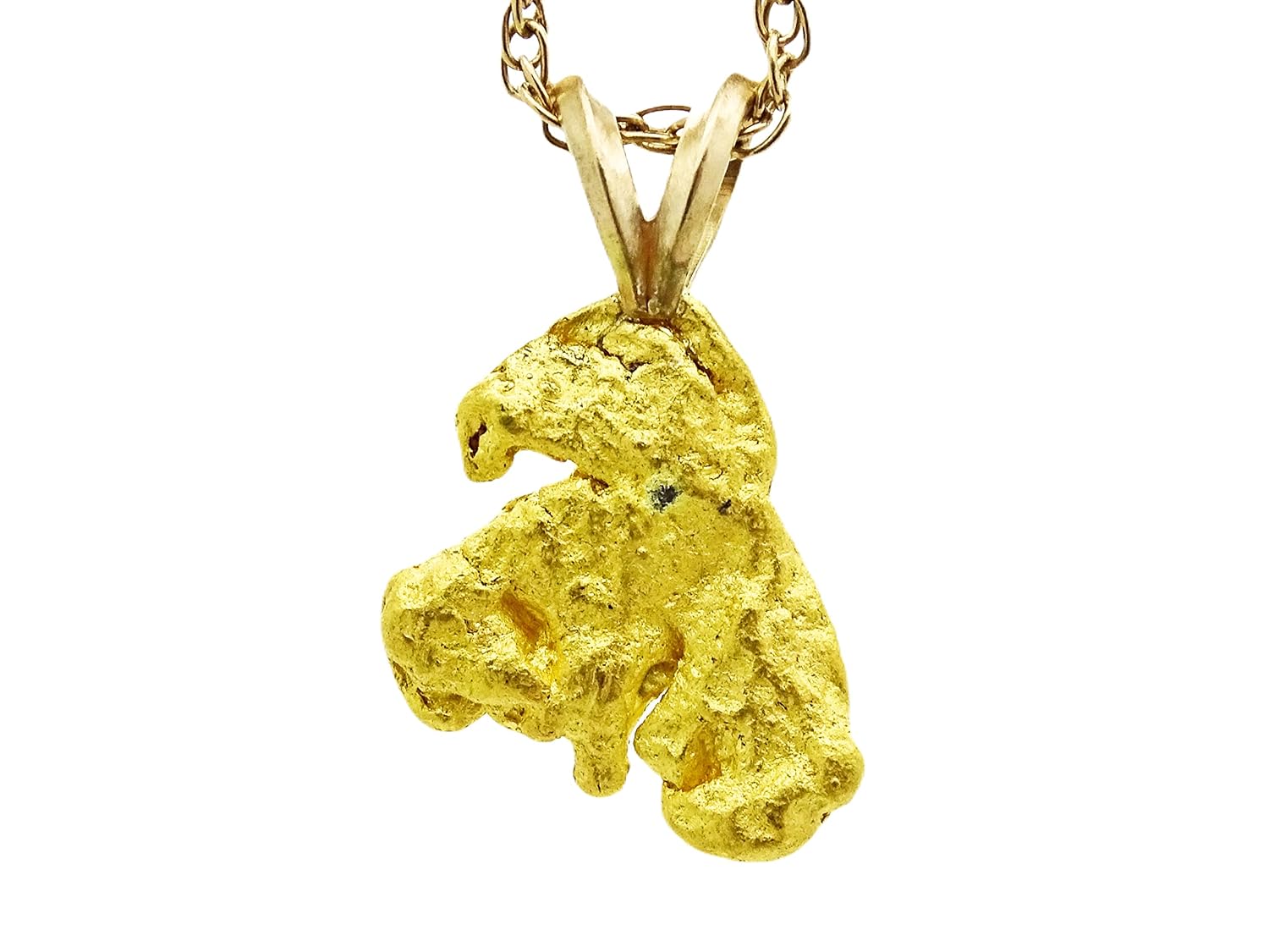real gold nugget pendant, raw gold 
