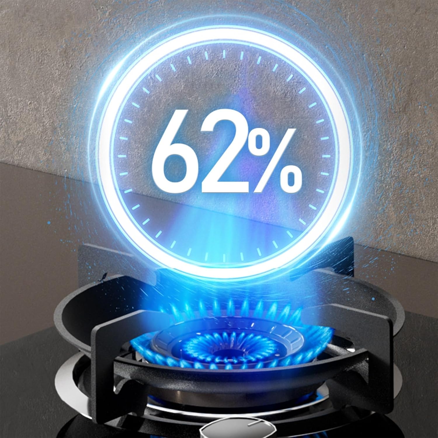 Stainless Steel Gas Cooker 2 Burner,kitchen Counter Top Stove,Gas/LP Conversion,with Flameout Protection,for Home Kitchen Motor Camp(NG)