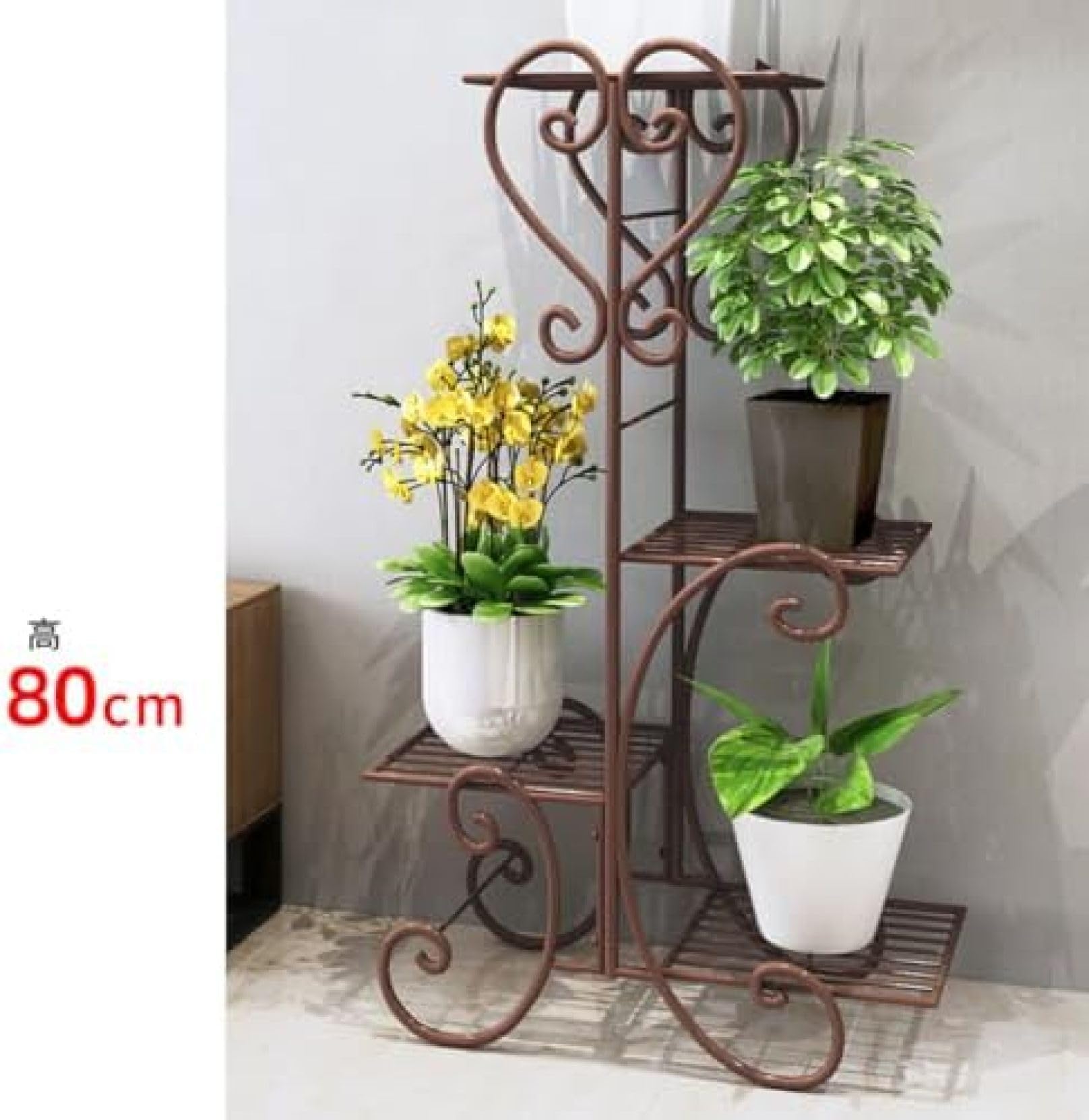 フラワースタンド プランタースタンド 園芸ラック アイアン 植木鉢 ブラック プランター スタンド フォーク型 アイアン 鉄 高さ 20cm 植木 鉢