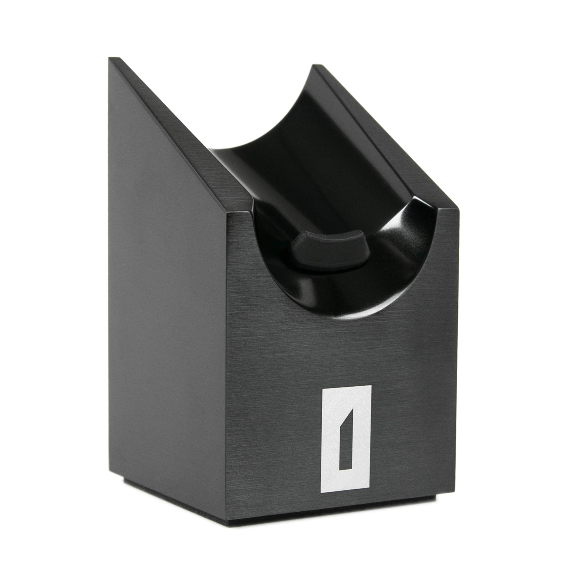 OneBlade Vertical Shaving Brush Stand (Black) Heavy Duty 6063 Aluminum, Double Anodized Finish, Hygienic Shaving Brush Storage - Weight 9.8 oz / 278