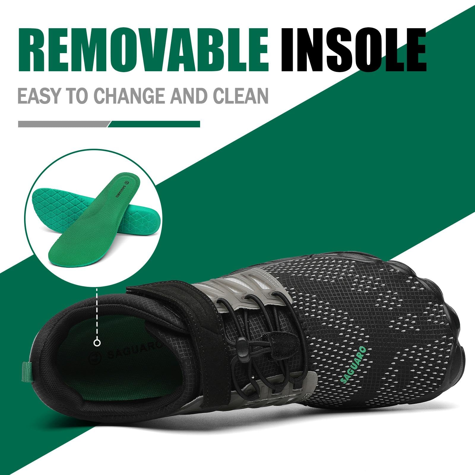 SAGUARO Barefoot Shoes Uomo Donna Scarpe Barefoot Minimaliste Scarpe a Piedi Nudi Antiscivolo Scarpe Trail Running Leggere Scarpe Dita,Gr.36-48 EU