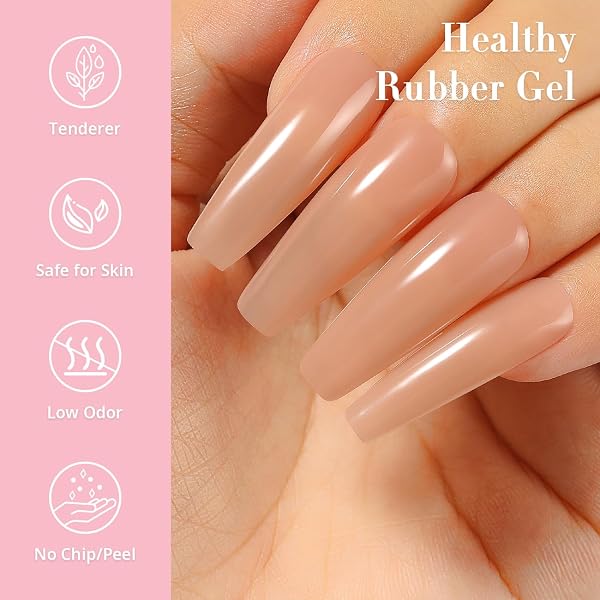Nicedeco Base Rubber para Uñas Esmaltes Semipermanentes en Gel Base de Caucho UV/LED Soak-Off Colores Sin crueldad Vibrantes y Duraderos 15ML Vegano 10 - 3