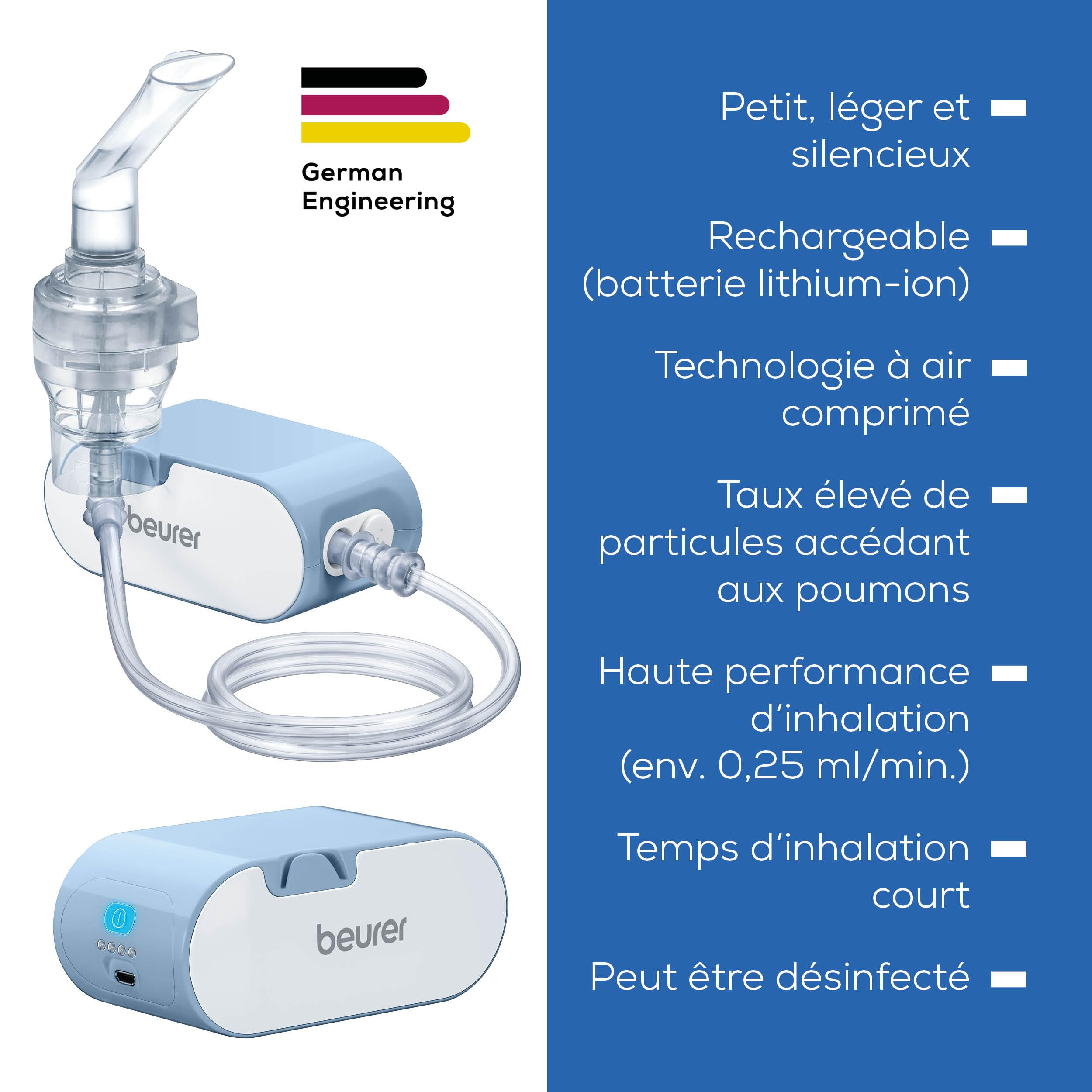 Beurer IH 60 Nebulizer, silent and portable inhaler, rechargeable