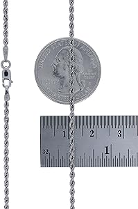 Amazon.com: Nuragold 10K White Gold Solid Rope Diamond Cut Chain