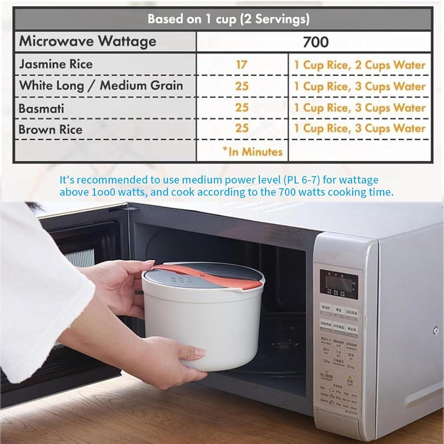 Microwave Rice Cooker, 2l Microwaveable Rice Steamer Pasta Maker with Rice Spoon Microwave Pasta Cooker for Rice, Pasta, Vegetables, Quinoa, Oatmeal, Ramen Non Stick
