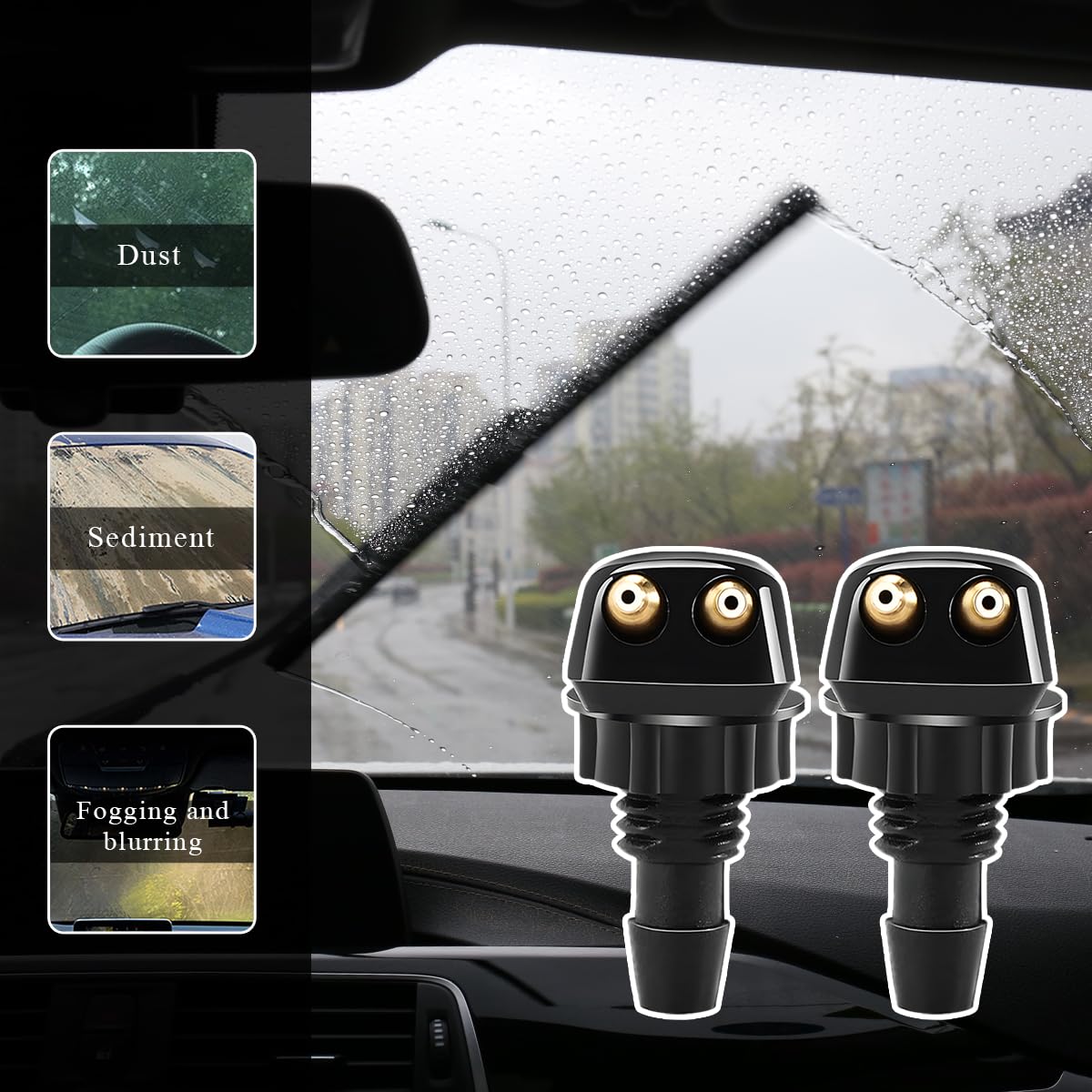 Snapklik.com : 2 PCS Front Windshield Washer Nozzles, Windshield Left ...