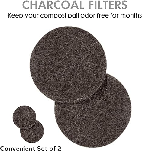 Miniatura 4 de OGGI Juego de 2 filtros de carbón de repuesto para contenedor de compostaje de encimera con tapa, productos ecológicos
