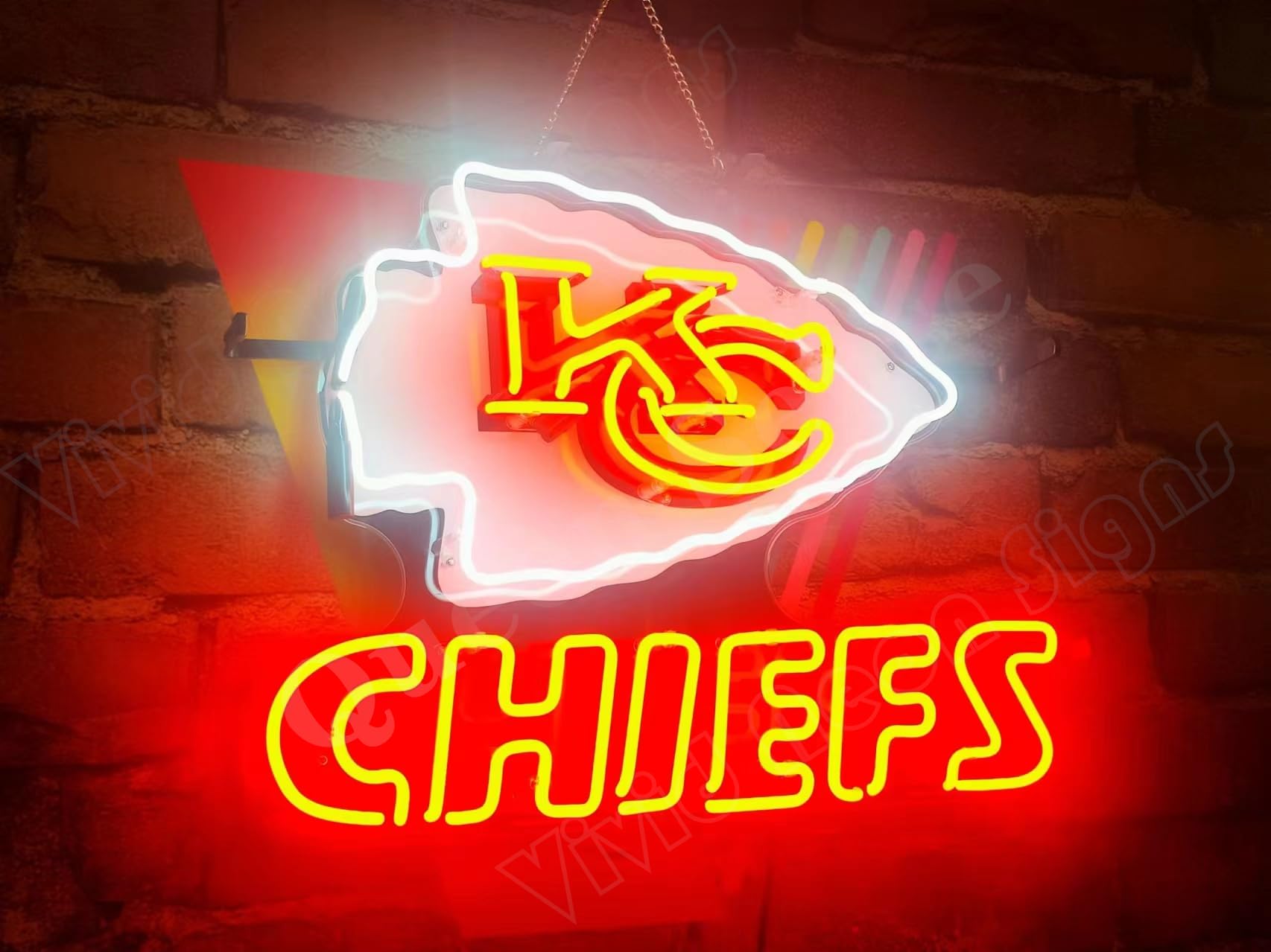 Chiefs Super Bowl Kansas City Football Team Logo LED Neon Light Sign Décor Size