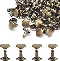 Vista 13 de 200 juegos de remaches redondos de 6 mm con tapas dobles, remaches de cuero, pernos tubulares metálicos para bolsos, sombreros, zapatos, ropa