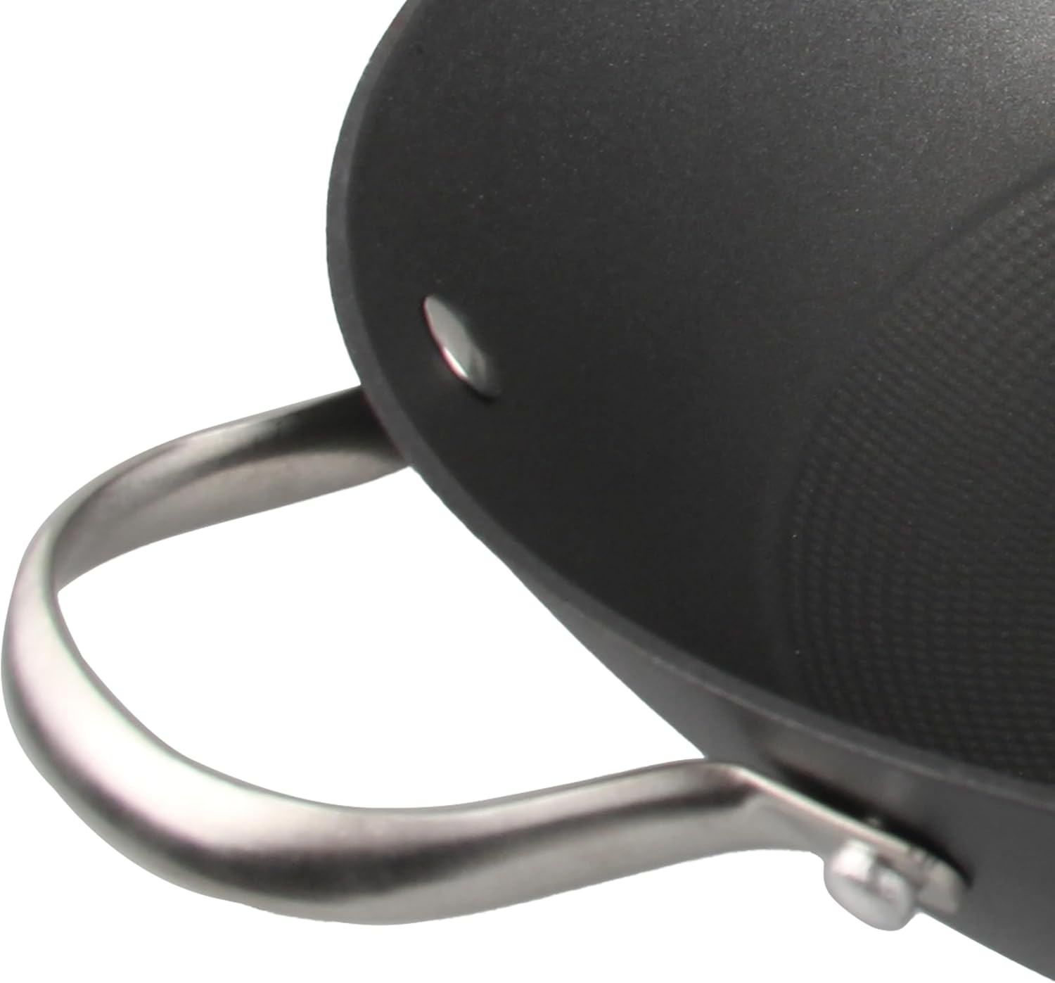Cuisiland 12.5" Honeycomb Cast Iron Wok with Dual Handles – Non-Stick Stir-Fry Pan, Stainless Steel Long Handles, Oven Safe, Classic Cast Iron Heat Retention