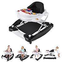 Vista 1 de HONEY JOY Baby Walker, 6-in-1 Foldable Baby Walker and Bouncer Combo, Infant Activity Walker with Wheels, Adjustable Heights, Rocker, Music, Lights
