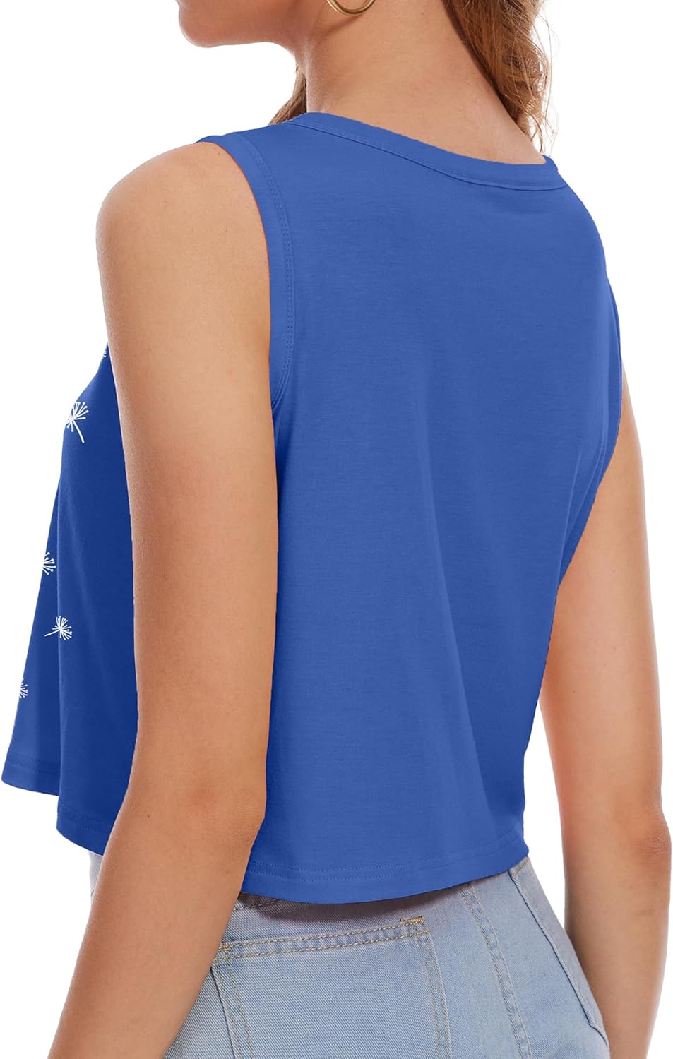 Womens Crop Tops Sleeeveless Cropped Tank Summer Scoop Neck Casual Loose Fit Basic Shirts - Image 7