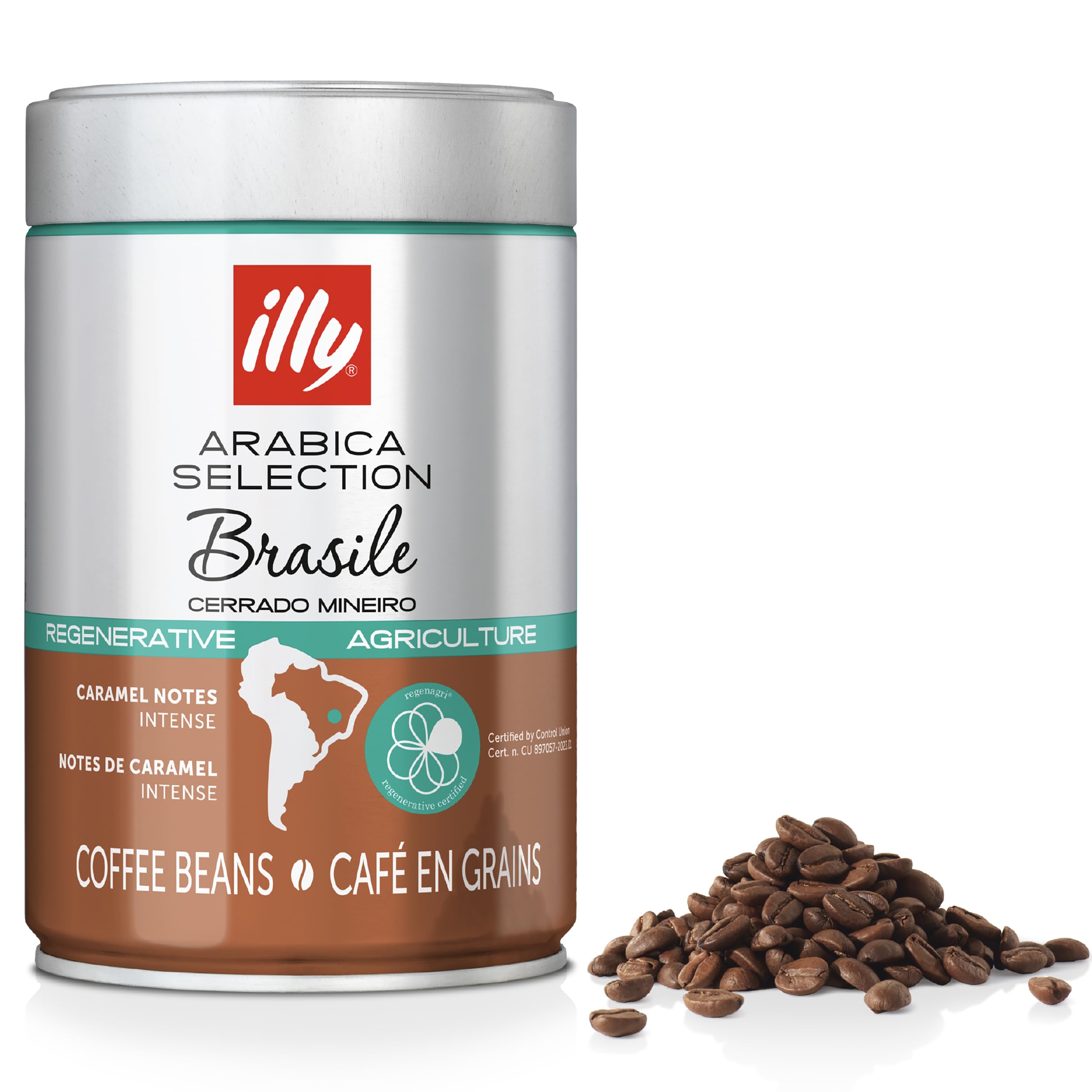 Brazil Cerrado Mineiro Coffee Beans, Single Origin, 100% Arabica, Regenerative Agriculture Certified, Ideal for Moka Pots & Filter, 250g Tin