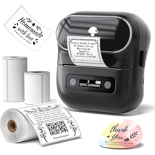 Phomemo M220 Label Makers, 3 Inch Portable Label Maker Machine with 3 Roll Labels, Wireless Thermal Label Printer for Address, Labeling, File Folder Label, Home Organizing