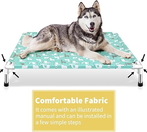 Miniatura 5 de Cama elevada para perros, cuna para perros grandes, uso en interiores y exteriores para mascotas grandes