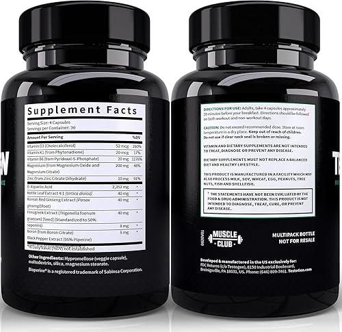 Vista 2 de TestoGen Booster for Men - Suplemento natural de vitalidad masculina para combatir los bajos niveles de energía, combatir la fatiga, apoyar