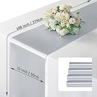 Vista 134 de Manyshofu 12Pcs Satin Orange Table Runner - 12 x 72 Inch Long Size, Party Table Runner Decor Bright & Smooth Wedding Decorations Table Runners for