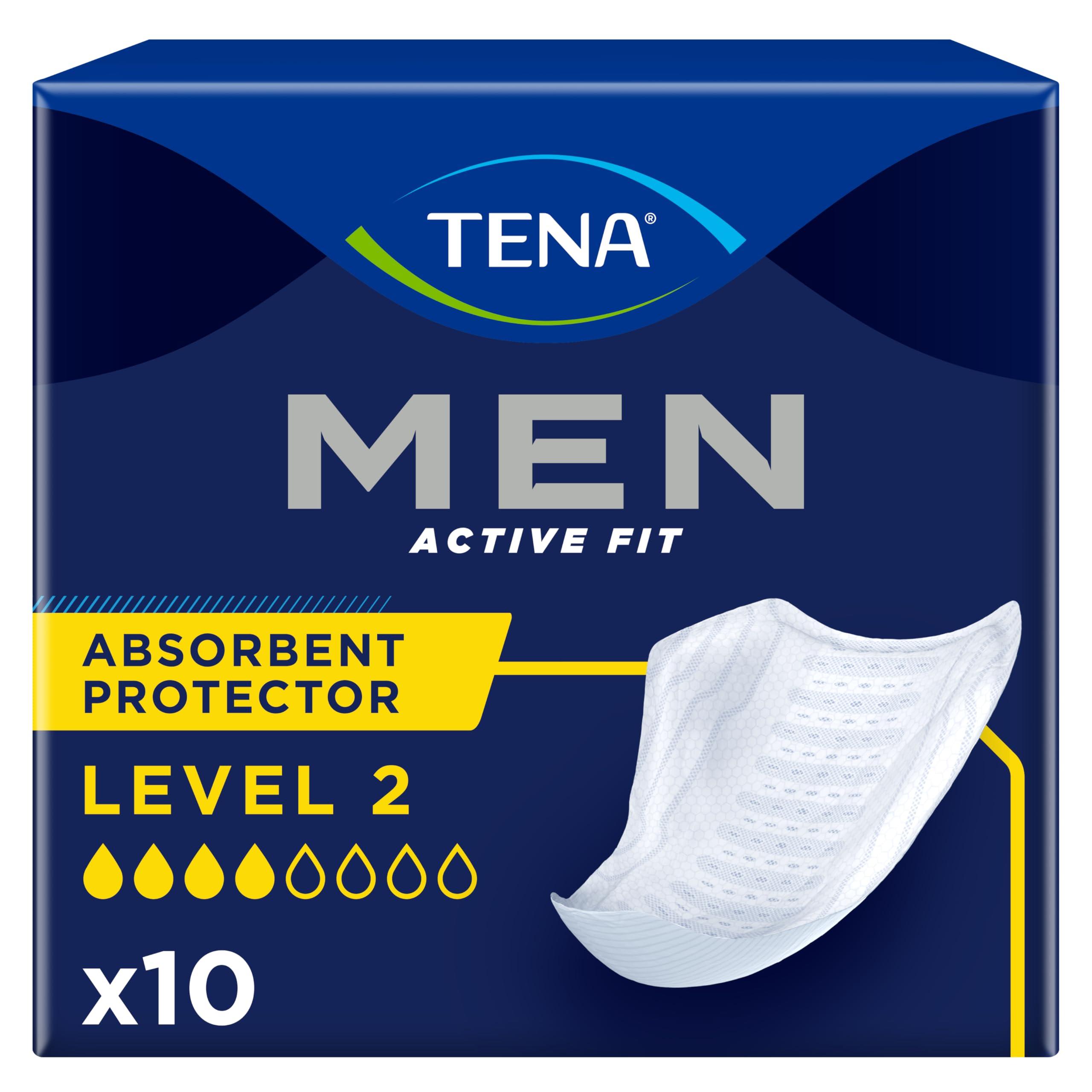 Tena Men Niveau 2 Lot de 10 protections pour fuites urinaires légères à moyennes
