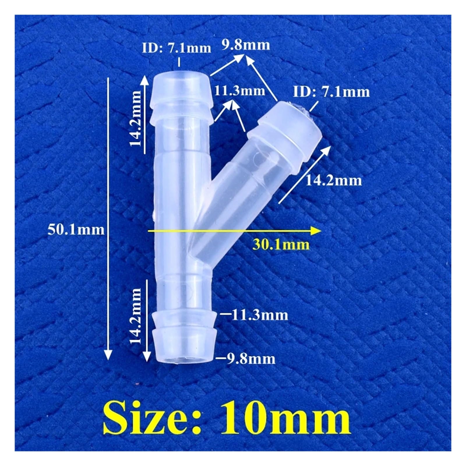5~200 Stück 4~18 mm Lebensmittelqualität PP Schräger Y-Typ T-Anschluss Aquarium Tank Gasumsteller Gartenbewässerung Pagode 3-Wege-Schlauchverbindung(10mm,50 Pieces)