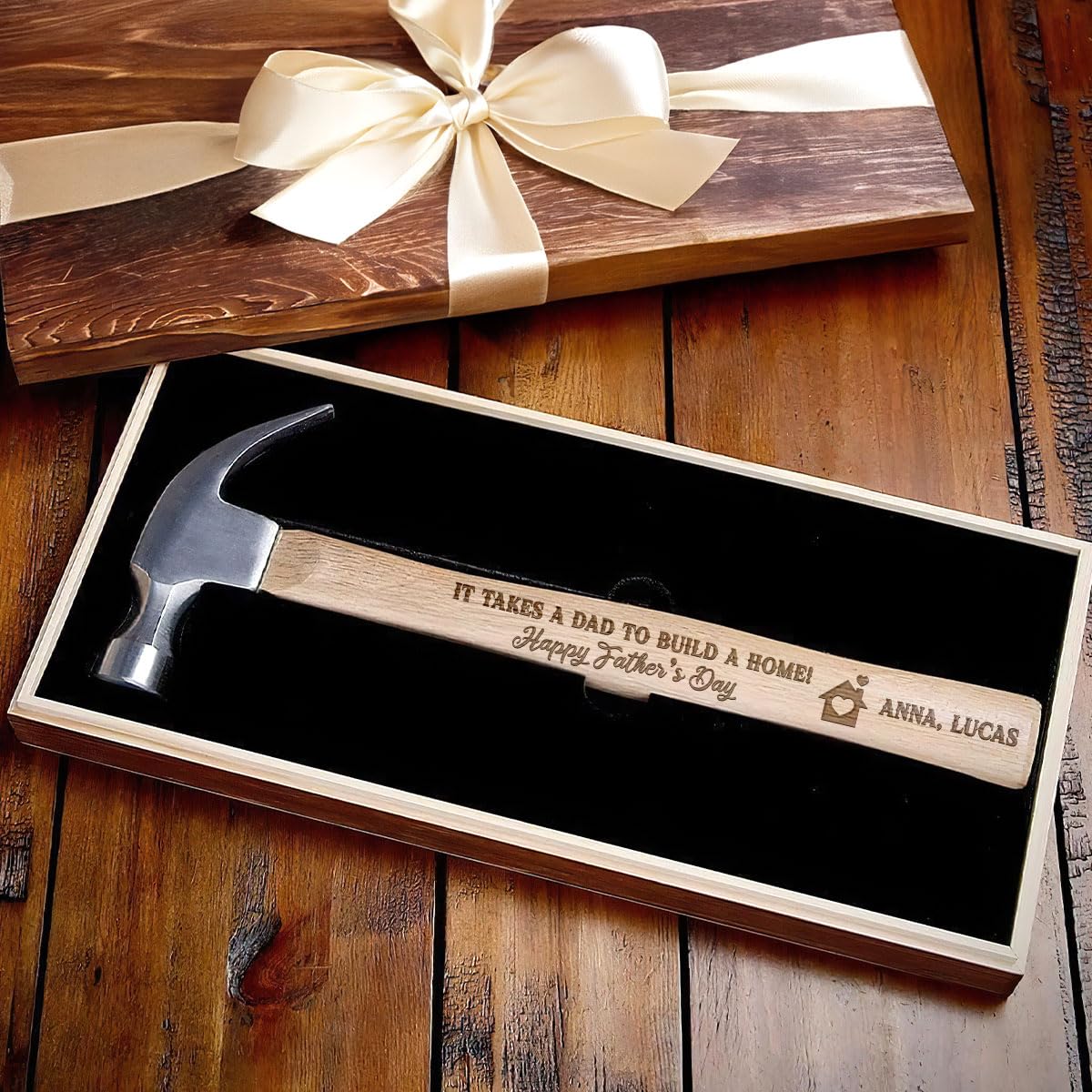 Jesuspirit - Personalized Engraved Hammer - Father's Day Gifts, Wooden Hammer for Housework - Christian Gifts For Men, Father (It Takes A Dad To Build A Home)
