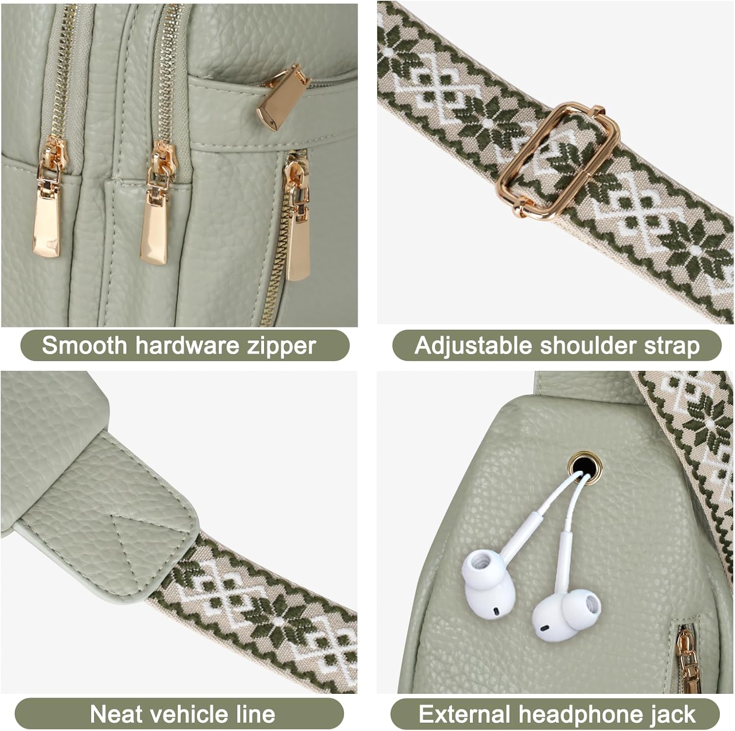 Relang Sling Bag for Women Crossbody, Leather Cross Body Fanny Packs for Women, Trendy Chest Bag for Travel and Daily Use - Image 6