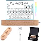 Aichong Periodic Table with Real Elements Inside, Acrylic Periodic Table Display with 83 Real Samples and Colorful LED Lights Base, Remarkable Gift for Teachers Students Kids…