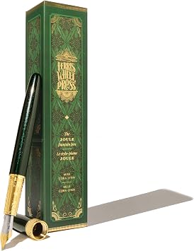 Ferris Wheel Press , Joule Fountain Pen, Miss Cora Lynn, Double Gold Plated, Sapphire Lacquer Finish, Two-Tone Steel Nib, Leather Sleeve/Medium
