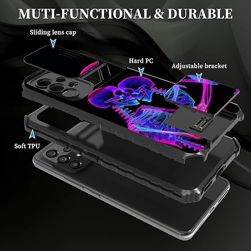Miniatura 10 de Funda para Samsung Galaxy A53 5G con cubierta de cámara y soporte de soporte, resistente a prueba de golpes, TPU funda protectora para Samsung