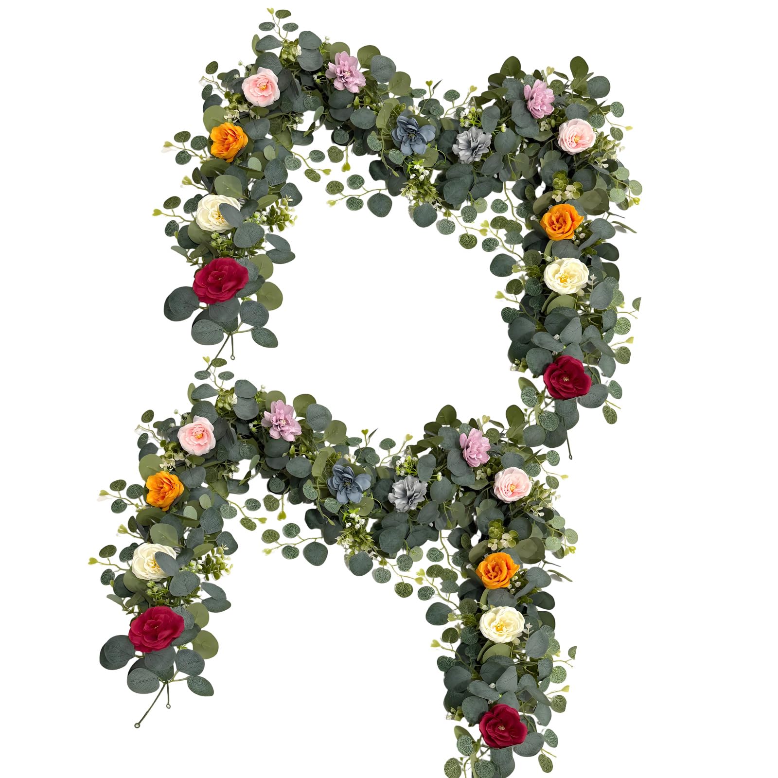 PANGBOER Realistic Greenery Artificial Hanging Vine Leaves Garland for Indoor Outdoor Home Party Wedding Decoration Faux Vegetal Deck