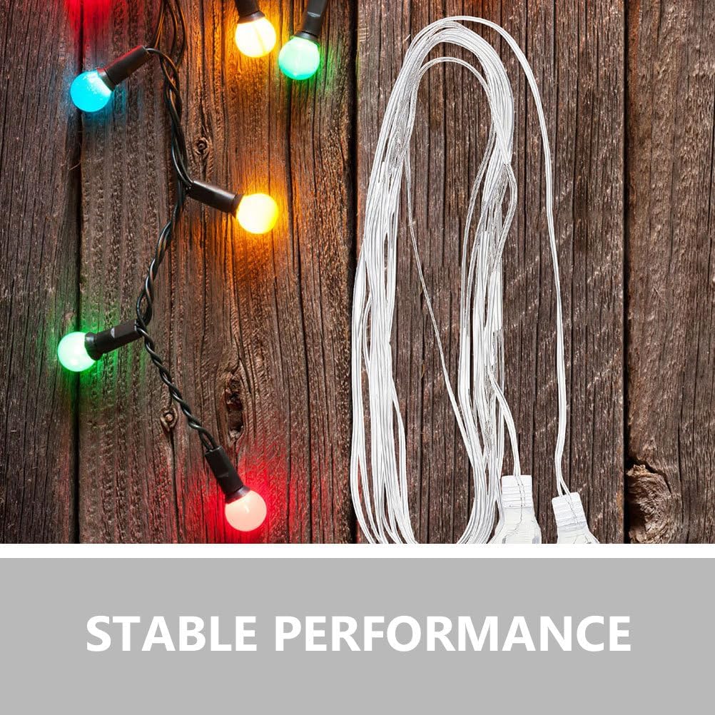 Angoily Indoor Extension Cord, 2Pcs 32.8ft Christmas Tree Clear White Light String Extension 2 Prong Cable Accessory, Christmas Light Outdoor Office Home Appliances (USA Plug)