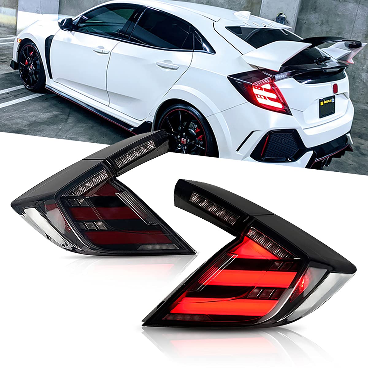 TT-ABC Tail Lights for Honda Civic Hatchback 2016 2017 2018 2019 2020 LED DRL Car Light Assembly Lam