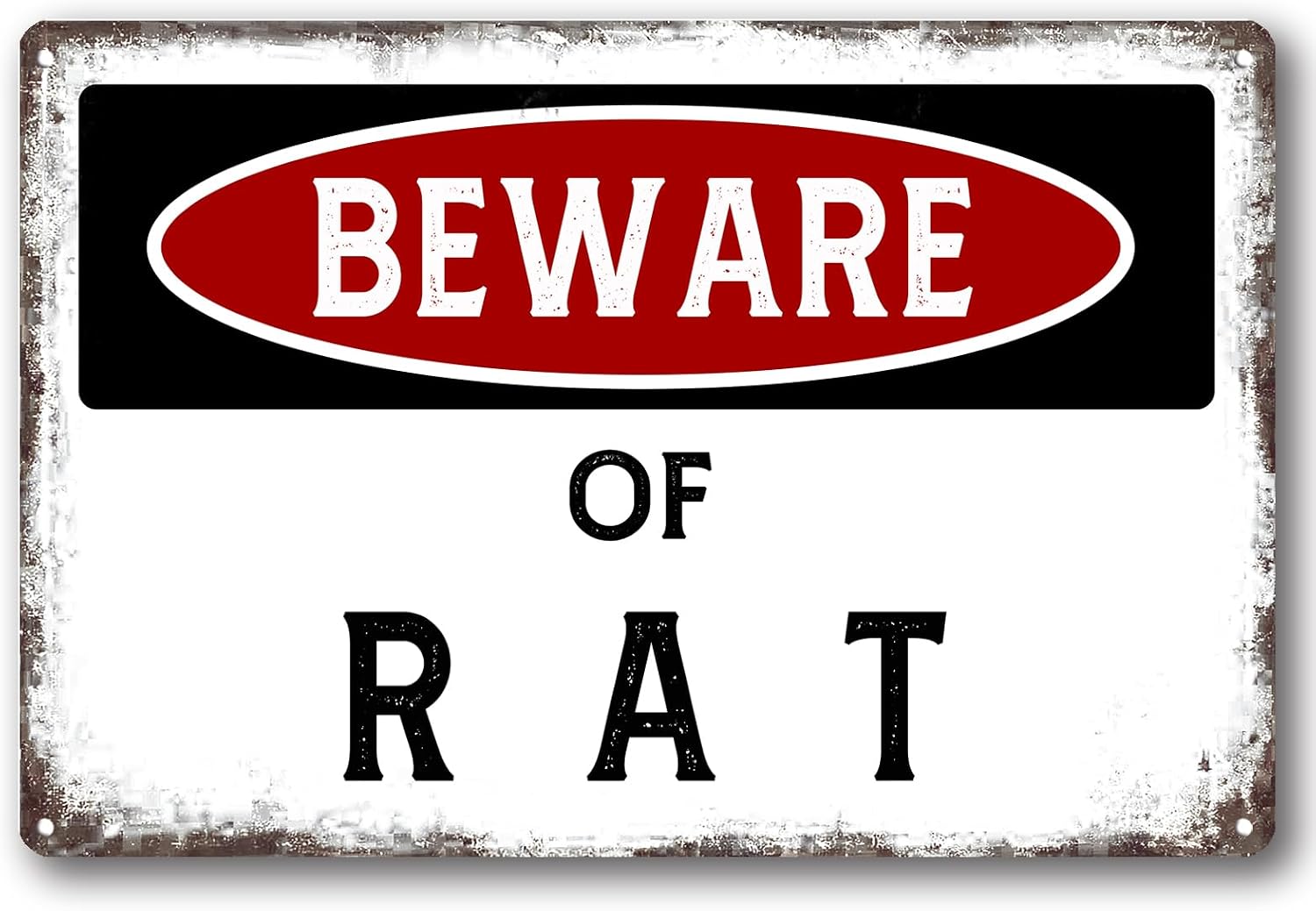 Amazon.com: Beware of Rat Vintage Metal Tin Sign Decor Retro Funny ...